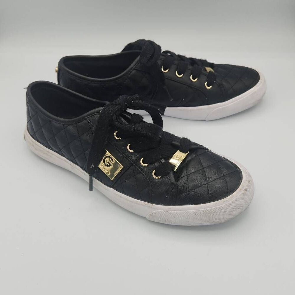 G by guess black quilted sneakers women's size 7.5
